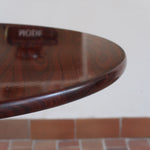 Table à manger ronde en palissandre avec piètement central, design mid century années 60