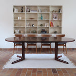 Table à manger ronde en palissandre avec piètement central, design mid century années 60