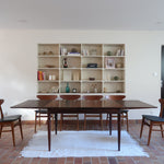 Table à manger scandinave extensible en palissandre, design danois mid-century des années 60, plateau en excellent état.