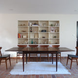 Table à manger scandinave extensible en palissandre, design danois mid-century des années 60, plateau en excellent état.