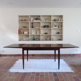 Table à manger scandinave extensible en palissandre, design danois mid-century des années 60, plateau en excellent état.