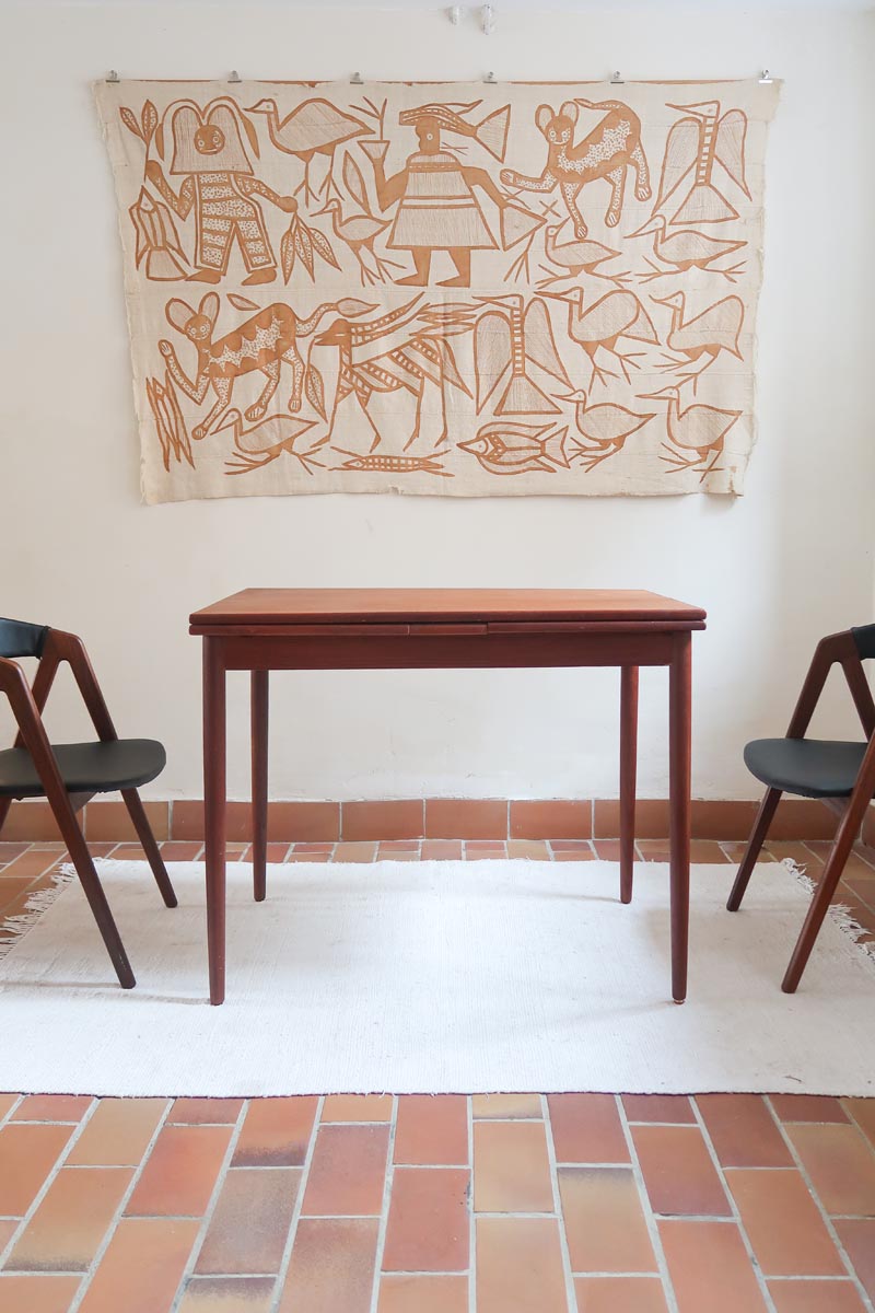 table à rallonges scandinave teck danemark années 60 petit format design nordique