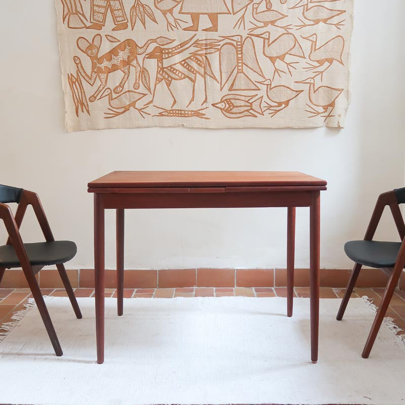 table à rallonges scandinave teck danemark années 60 petit format design nordique