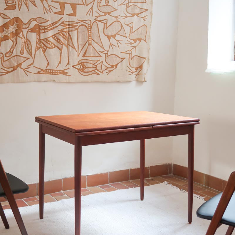 table à rallonges scandinave teck danemark années 60 petit format design nordique