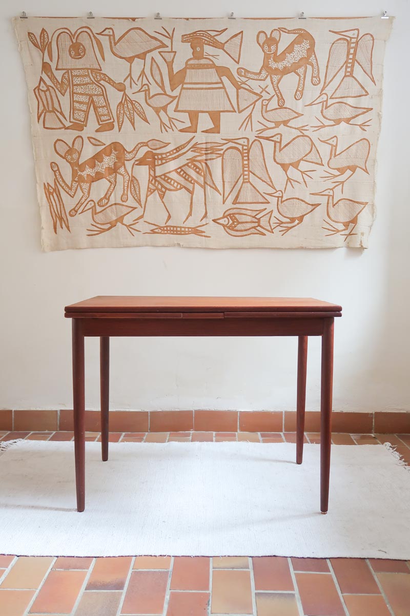 table à rallonges scandinave teck danemark années 60 petit format design nordique