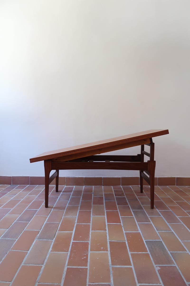 Table basse double plateau relevable noir et bois foncé effet vieilli - ELEA | ID Market Table basse double plateau relevable noir et bois foncé effet vieilli - ELEA | ID Market