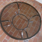 table basse ronde verre fumé chrome style milo baughman space age années 70