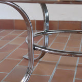 table basse ronde verre fumé chrome style milo baughman space age années 70