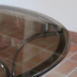 table basse ronde verre fumé chrome style milo baughman space age années 70