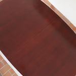 Table à manger ovale Skovby en teck, avec piètement central et deux rallonges intégrées, design danois années 60.