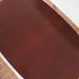 Table à manger ovale Skovby en teck, avec piètement central et deux rallonges intégrées, design danois années 60.