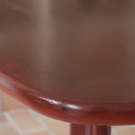 Table à manger ovale Skovby en teck, avec piètement central et deux rallonges intégrées, design danois années 60.