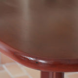 Table à manger ovale Skovby en teck, avec piètement central et deux rallonges intégrées, design danois années 60.