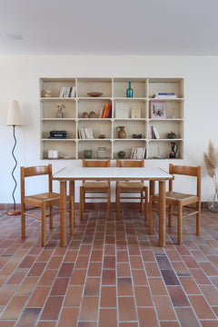 table manger vintage chaise scandinave rustique paille mid-century charlotte perriand orme Hank Lowenstein Padua