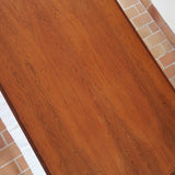 Table à rallonge scandinave en palissandre années 60, plateau veinage flamboyant, pieds fuseau, structure bois clair, 8 couverts