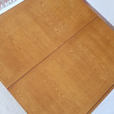 Table à manger scandinave extensible en chêne clair années 60, deux abattants intégrés, jusqu'à 12 couverts, pieds droits