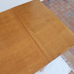 Table à manger scandinave extensible en chêne clair années 60, deux abattants intégrés, jusqu'à 12 couverts, pieds droits
