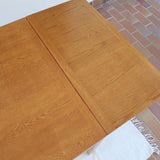 Table à manger scandinave extensible en chêne clair années 60, deux abattants intégrés, jusqu'à 12 couverts, pieds droits