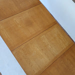 Table à manger scandinave extensible en chêne clair années 60, deux abattants intégrés, jusqu'à 12 couverts, pieds droits