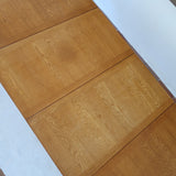 Table à manger scandinave extensible en chêne clair années 60, deux abattants intégrés, jusqu'à 12 couverts, pieds droits