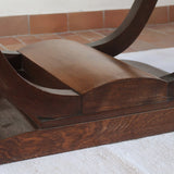 Table de repas Art Déco en chêne, piètement arceau, France, années 30