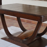 Table de repas Art Déco en chêne, piètement arceau, France, années 30
