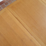Table ronde extensible chêne Thygesen Sørensen Magnus Olesen années 70, pieds courbés sculptés, 2 rallonges