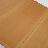 Table ronde extensible chêne Thygesen Sørensen Magnus Olesen années 70, pieds courbés sculptés, 2 rallonges