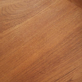 Table ronde extensible en teck massif Gudme Møbelfabrik Danemark années 60, pieds fuseau, label Danish Furniture Makers Quality Control