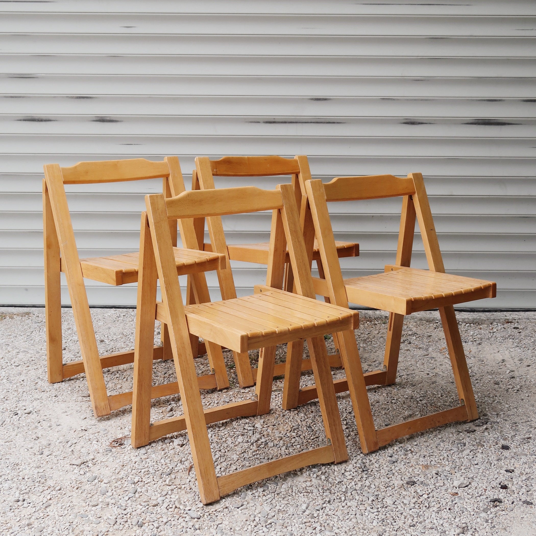 Chaise pliante aldo jacober vintage bois