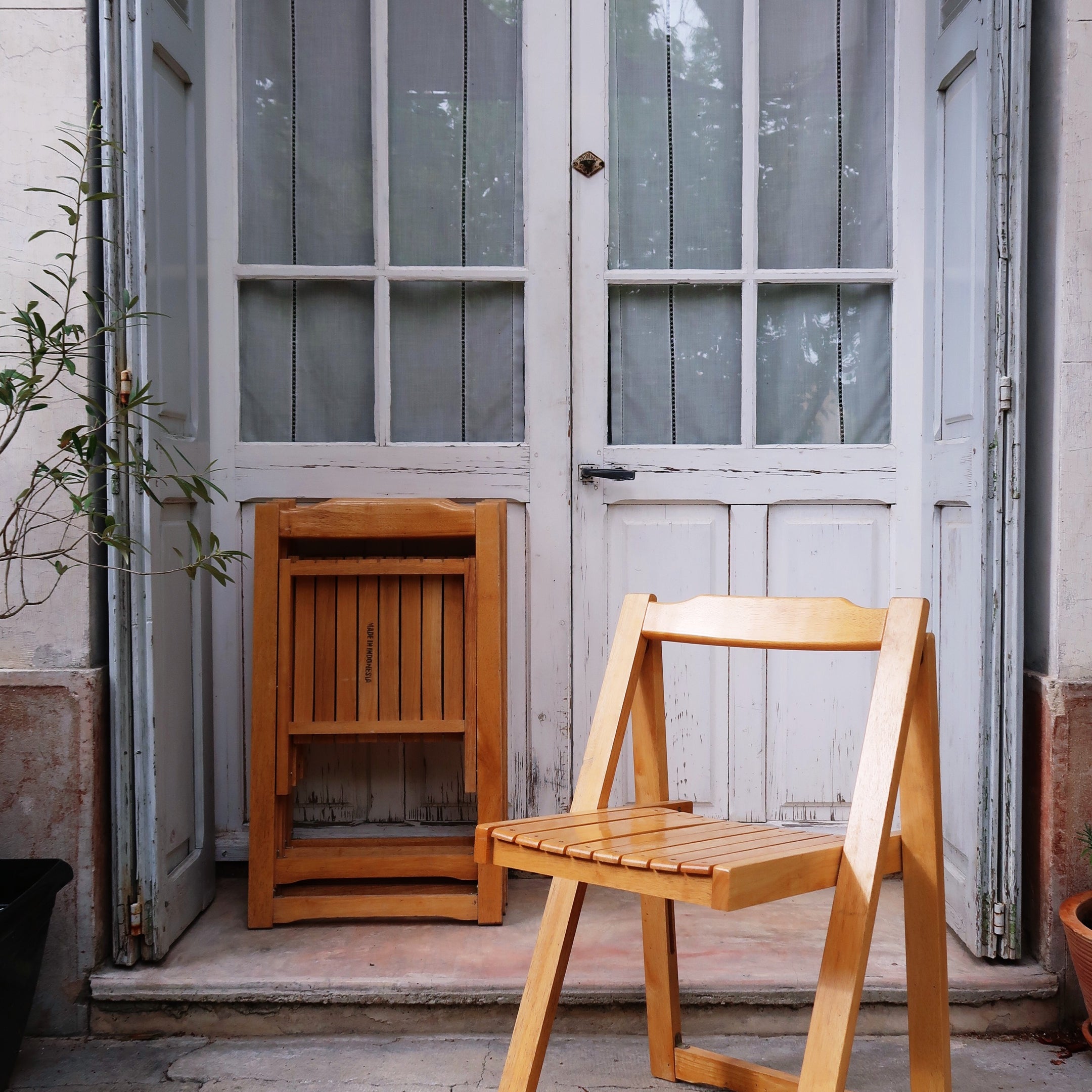 Chaise pliante aldo jacober vintage bois